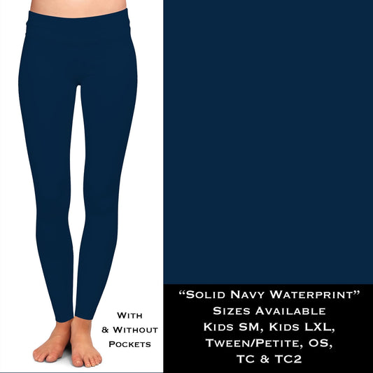 Navy leggings with pockets (full length)