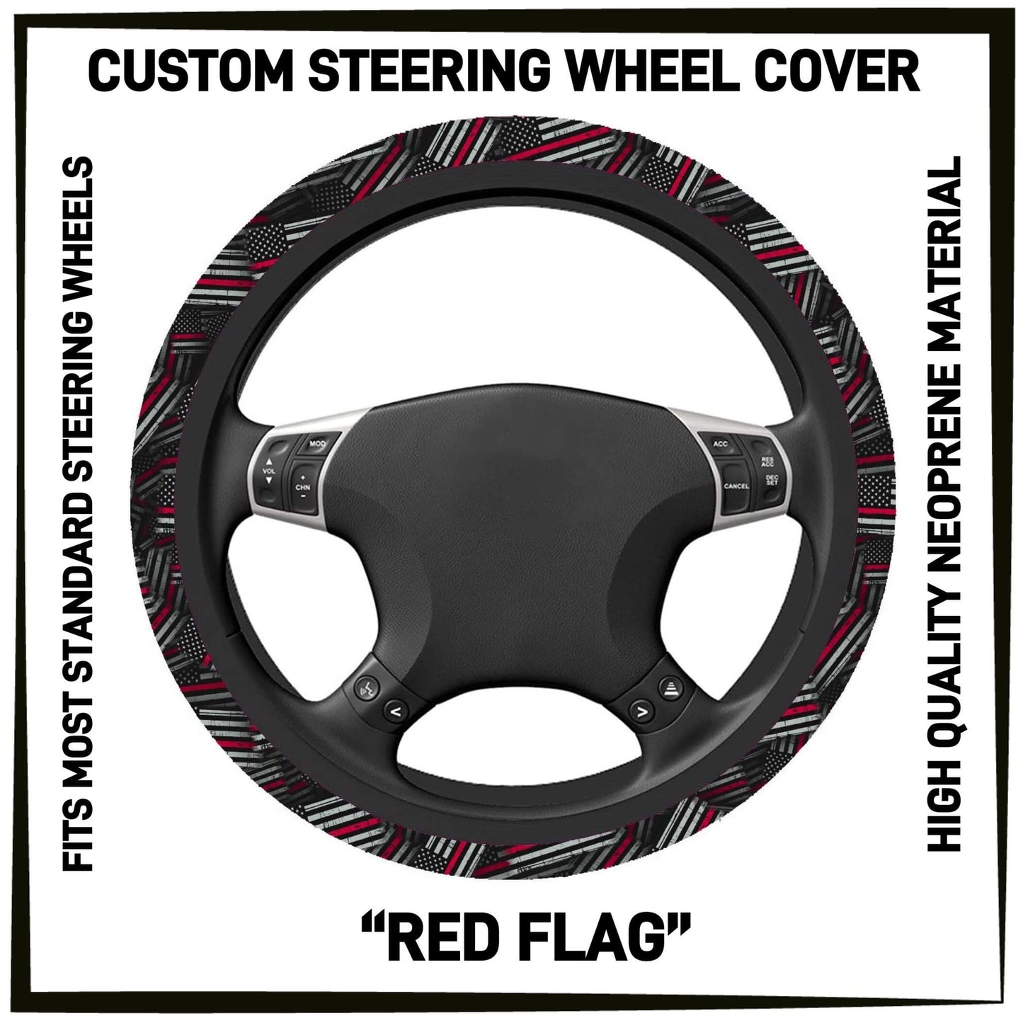 Red line Steering wheel cover